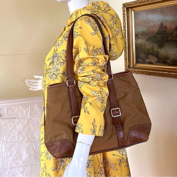 Authentic PRADA Tote Bag Leather & Nylon - Picture 3 of 16